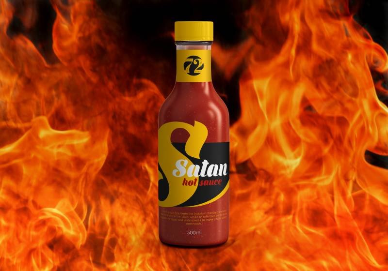 Satan Hot Sauce Bottle